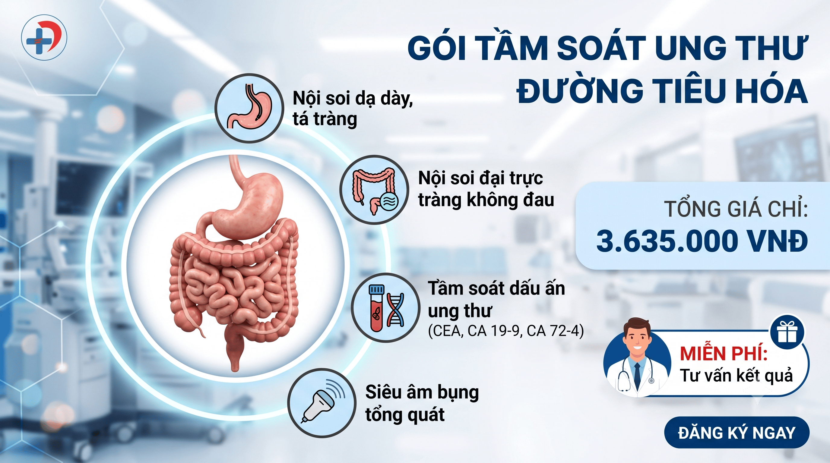 GÓI TẦM SOÁT UNG THƯ ĐƯỜNG TIÊU HÓA